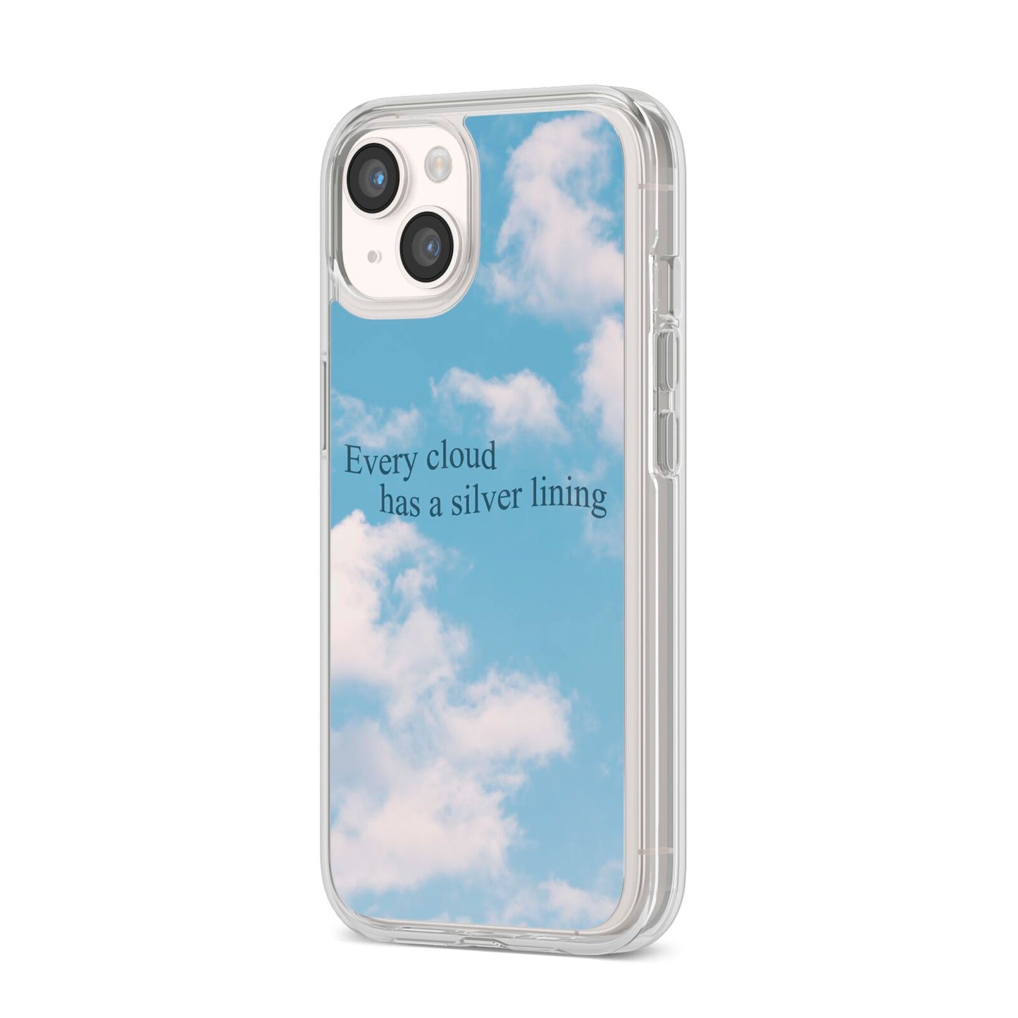 Positivity iPhone 14 Clear Tough Case Starlight Angled Image