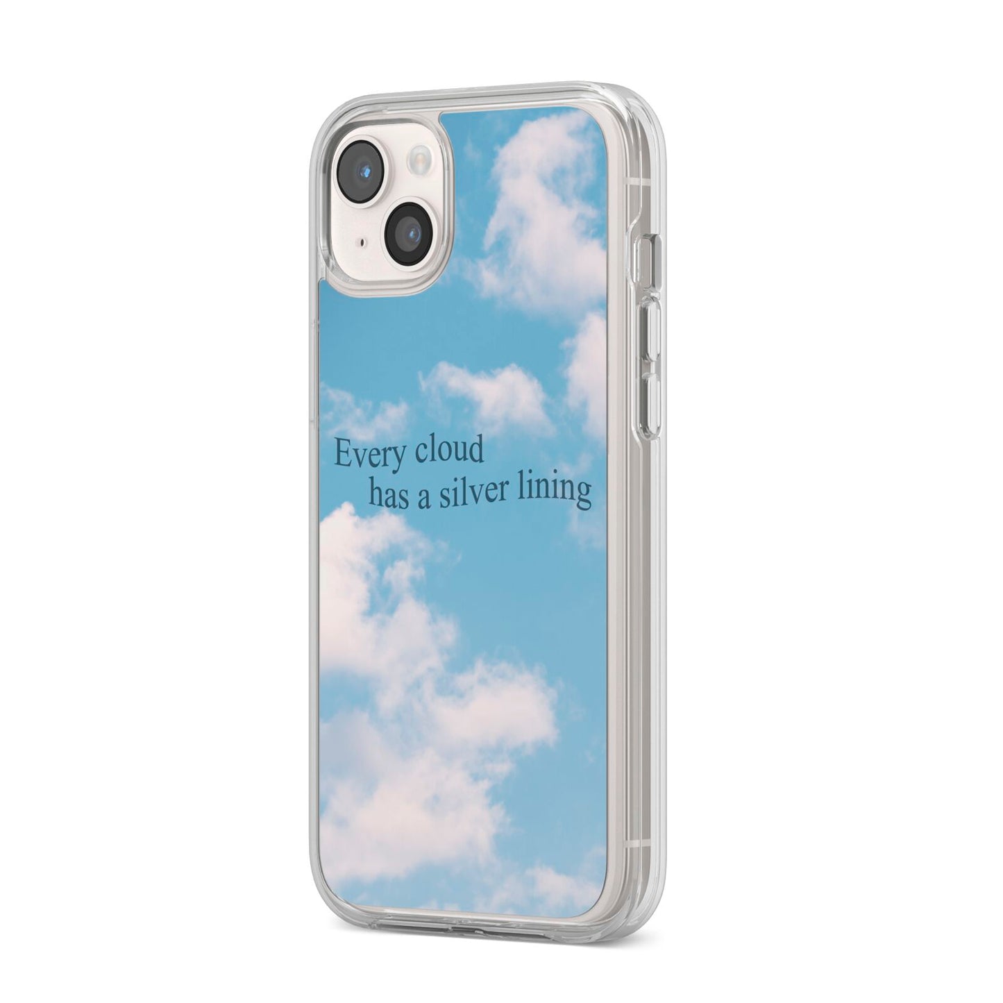 Positivity iPhone 14 Plus Clear Tough Case Starlight Angled Image