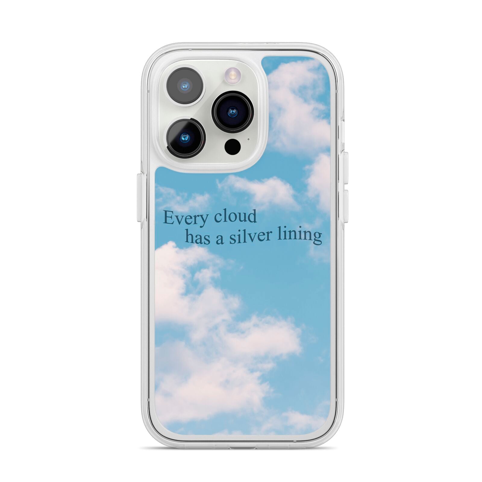 Positivity iPhone 14 Pro Clear Tough Case Silver