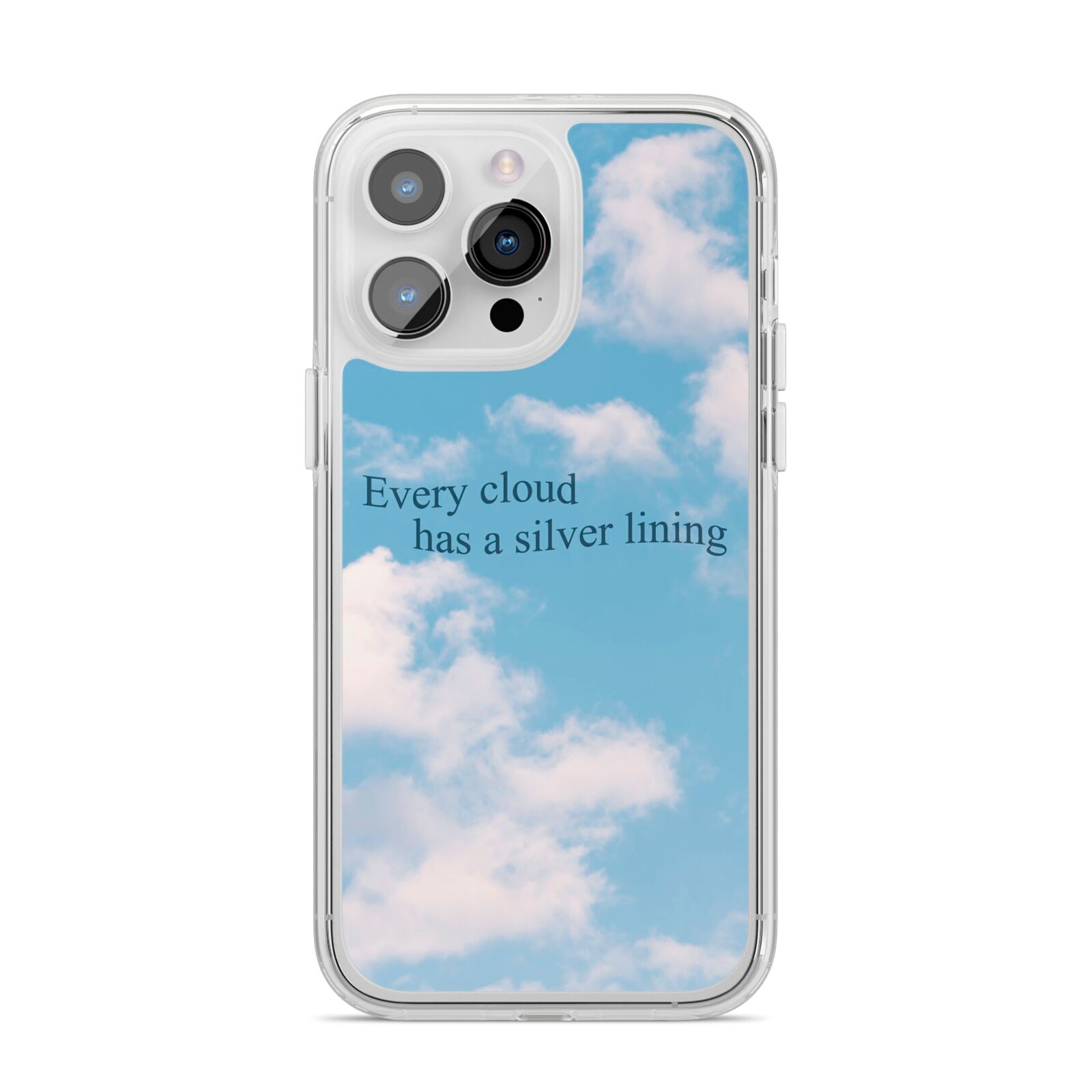 Positivity iPhone 14 Pro Max Clear Tough Case Silver