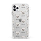 Powderpuff Chinese Crested Icon with Name Apple iPhone 11 Pro Max in Silver with White Impact Case