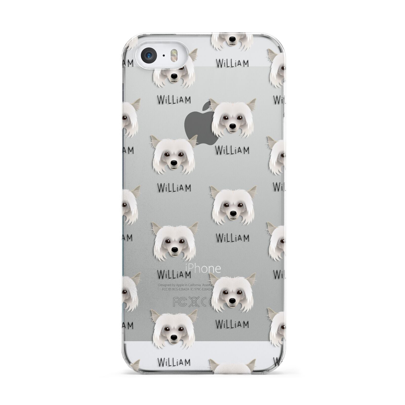 Powderpuff Chinese Crested Icon with Name Apple iPhone 5 Case