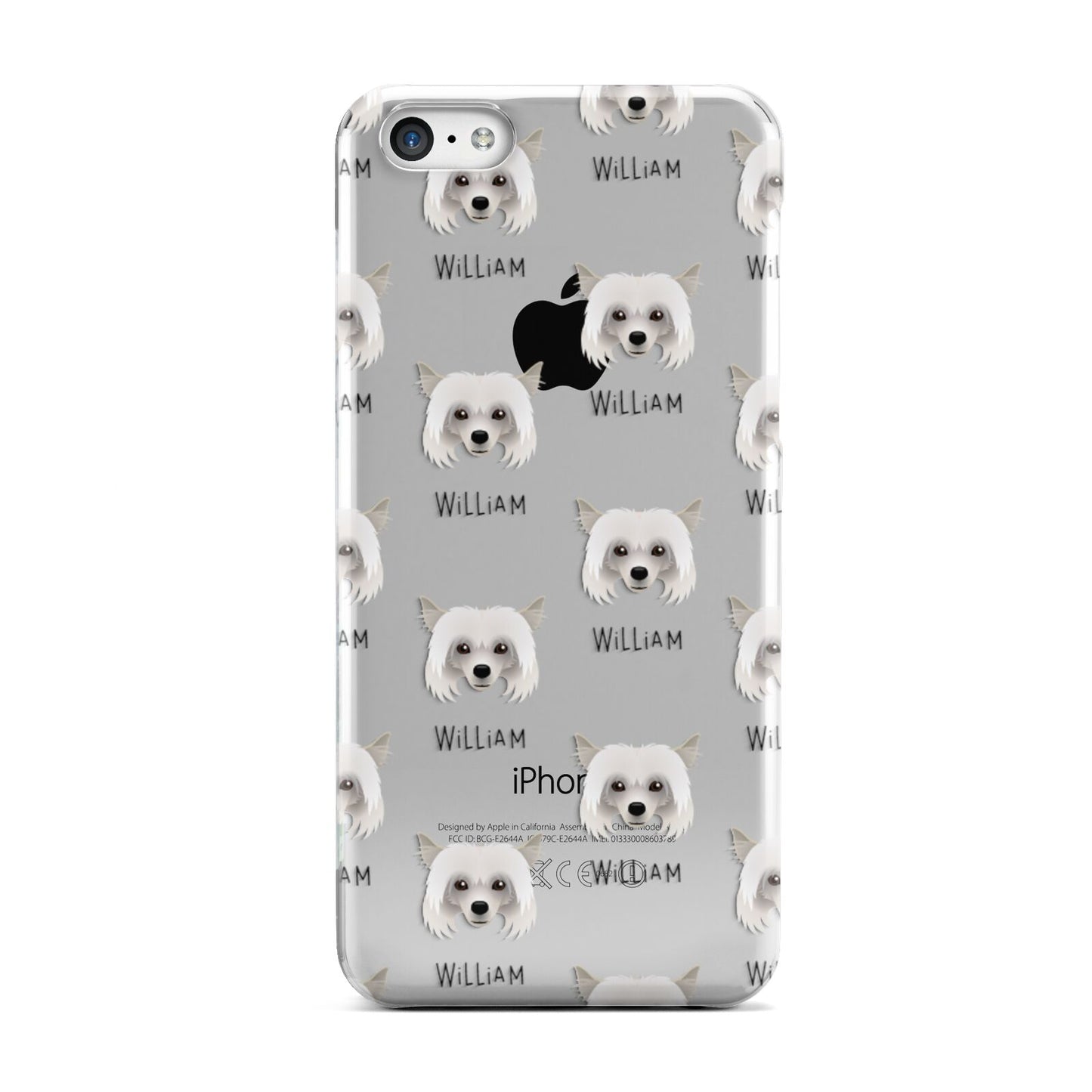 Powderpuff Chinese Crested Icon with Name Apple iPhone 5c Case