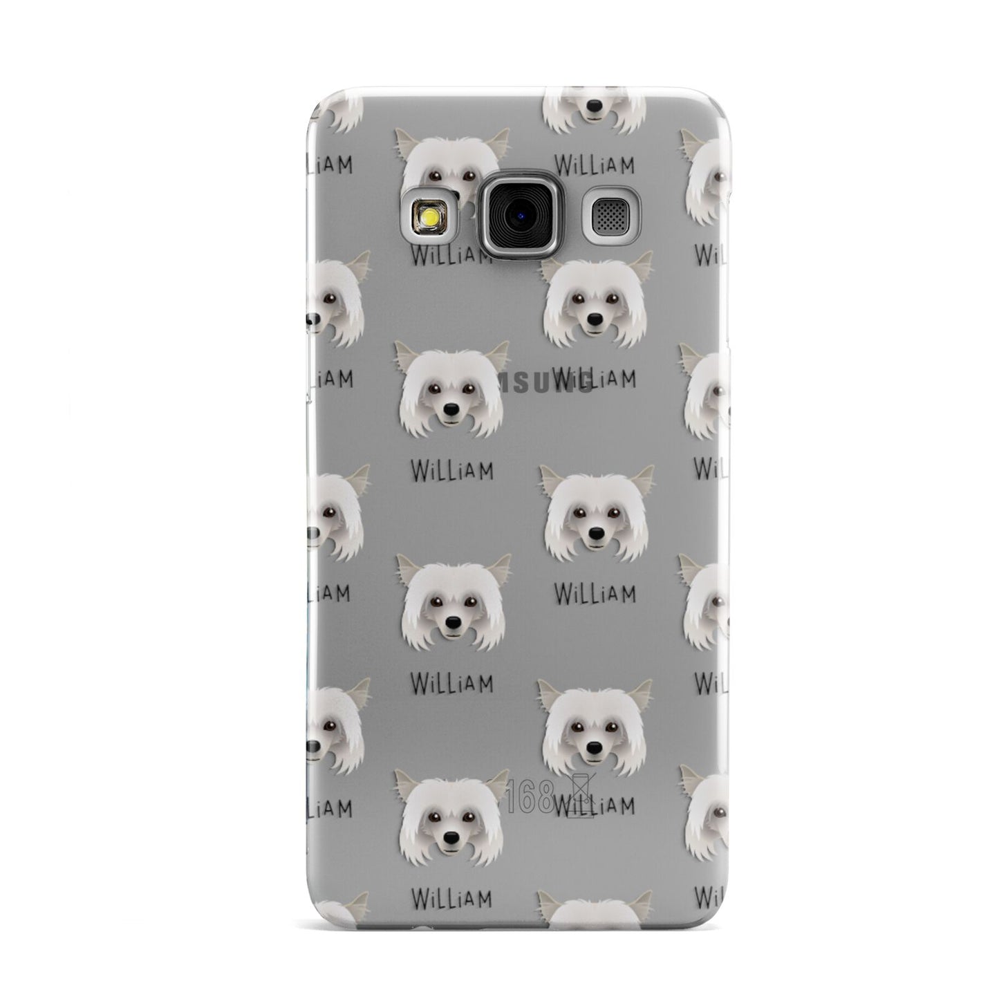 Powderpuff Chinese Crested Icon with Name Samsung Galaxy A3 Case