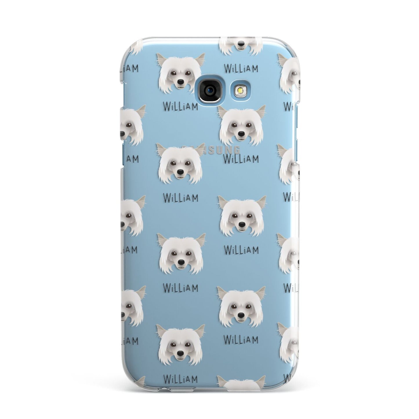 Powderpuff Chinese Crested Icon with Name Samsung Galaxy A7 2017 Case