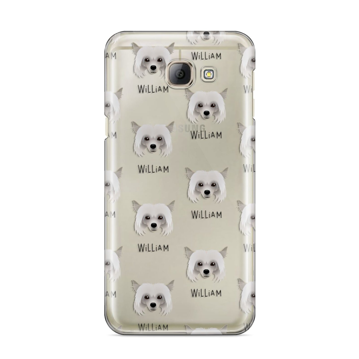 Powderpuff Chinese Crested Icon with Name Samsung Galaxy A8 2016 Case