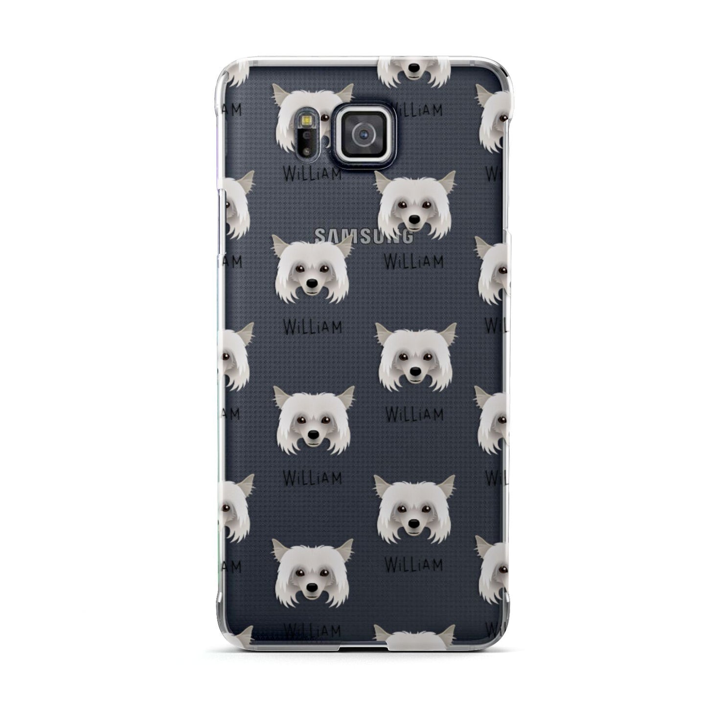 Powderpuff Chinese Crested Icon with Name Samsung Galaxy Alpha Case