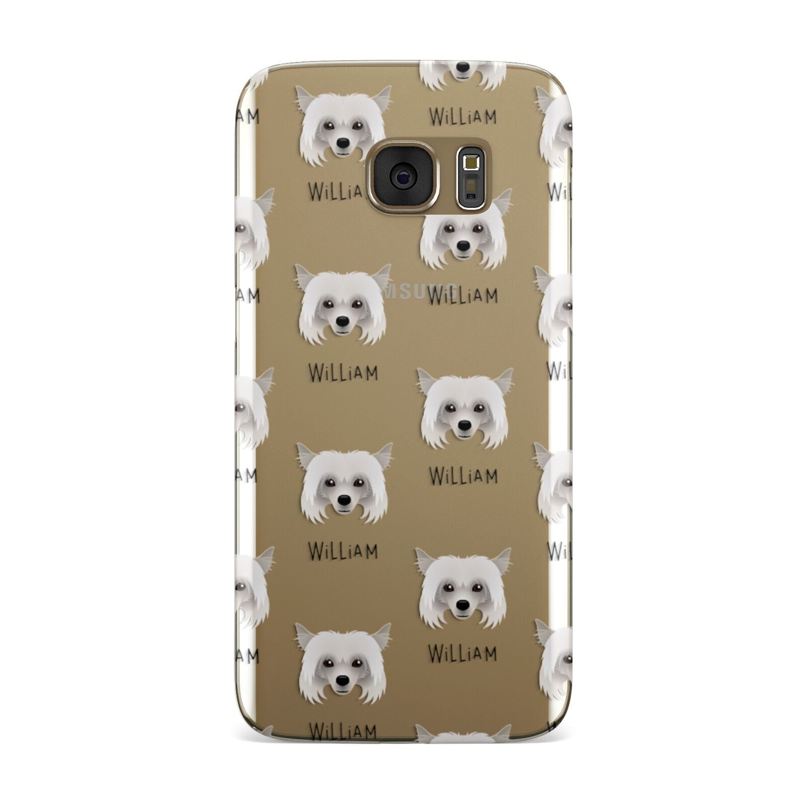 Powderpuff Chinese Crested Icon with Name Samsung Galaxy Case