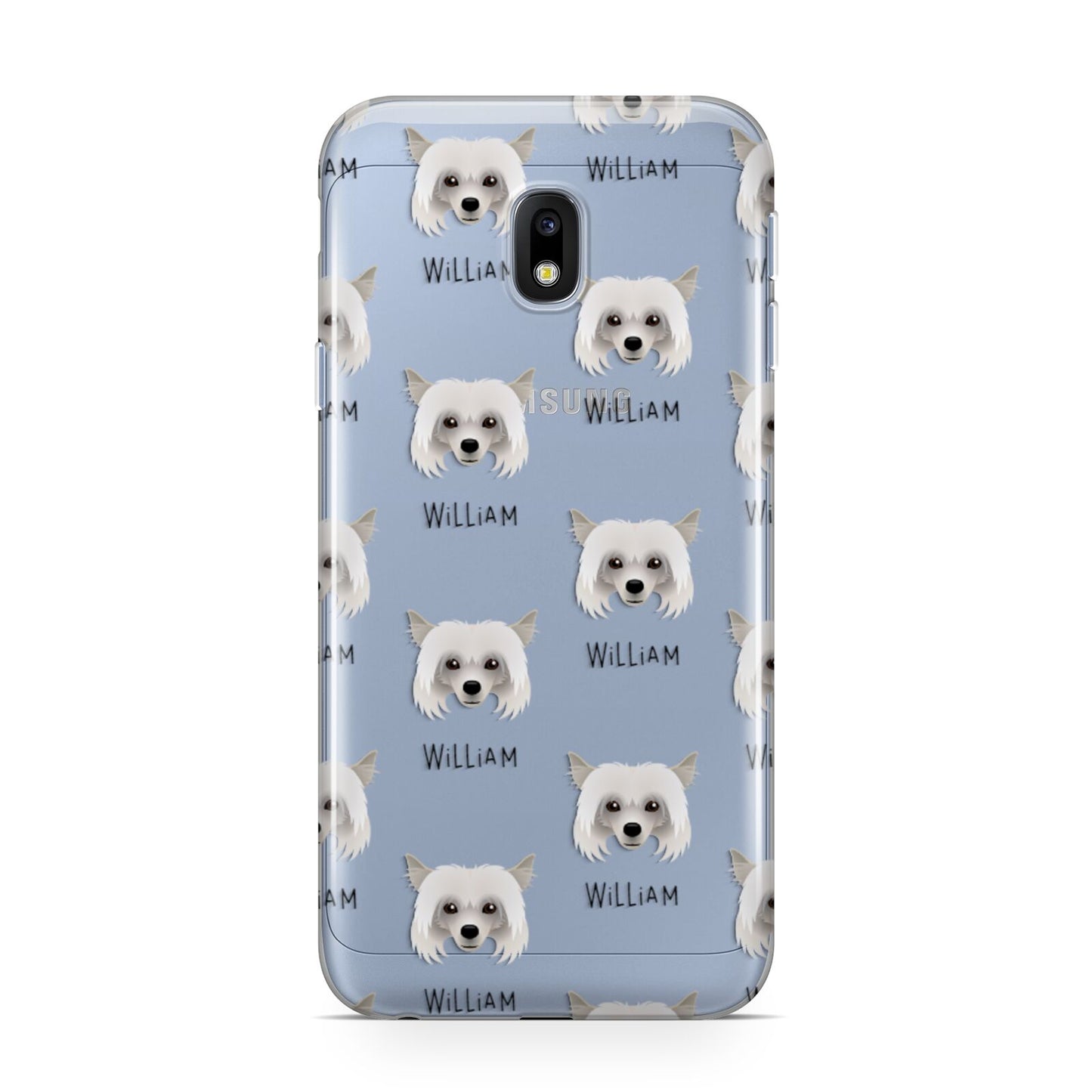 Powderpuff Chinese Crested Icon with Name Samsung Galaxy J3 2017 Case