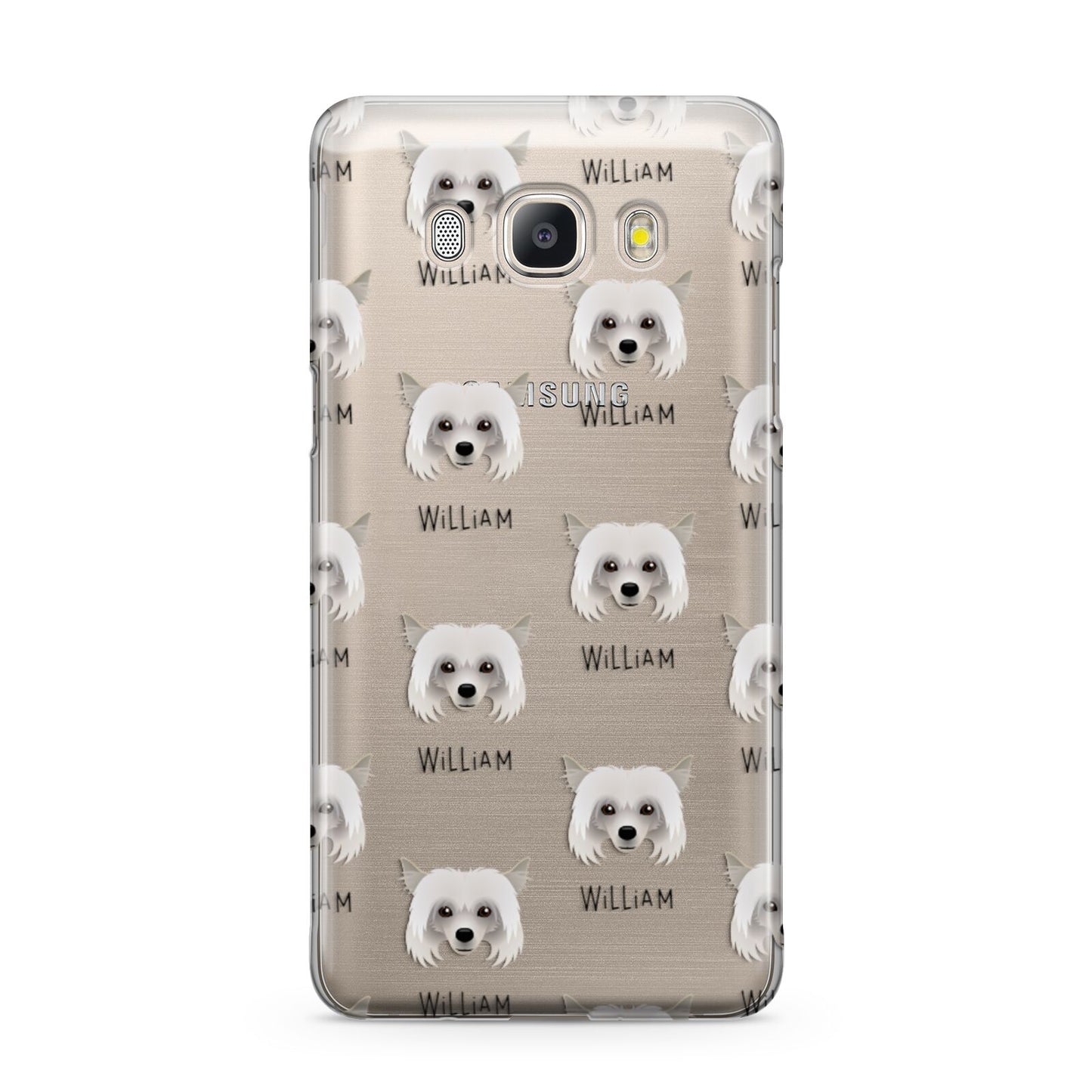 Powderpuff Chinese Crested Icon with Name Samsung Galaxy J5 2016 Case