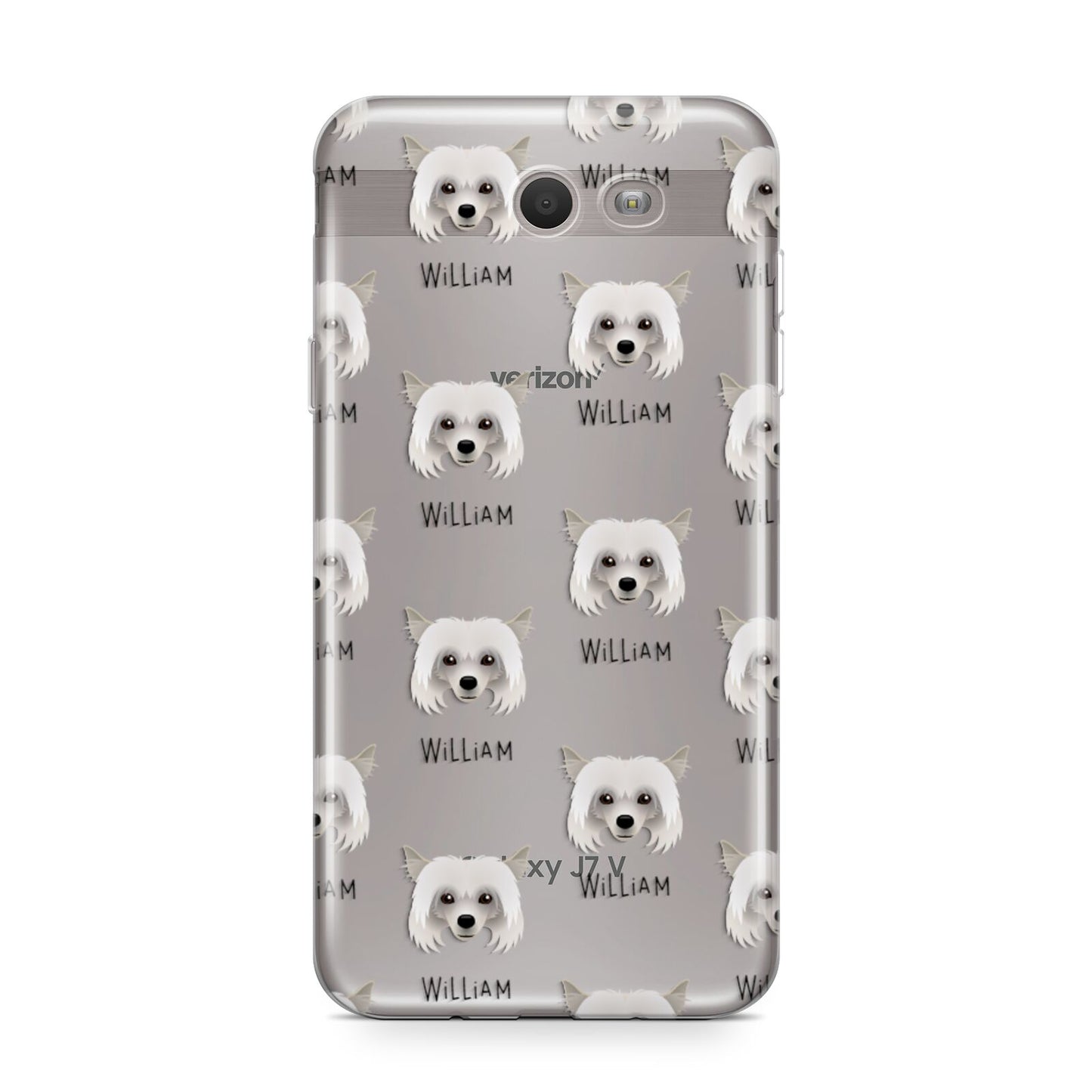 Powderpuff Chinese Crested Icon with Name Samsung Galaxy J7 2017 Case