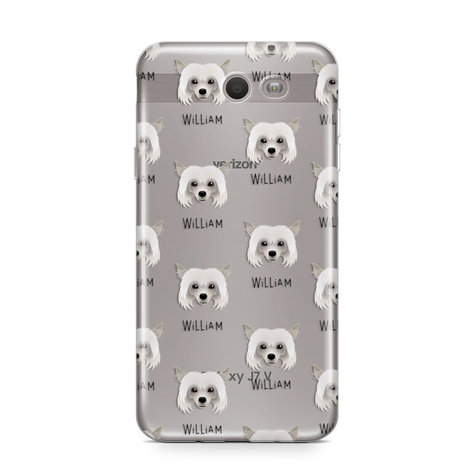 Powderpuff Chinese Crested Icon with Name Samsung Galaxy J7 2017 Case