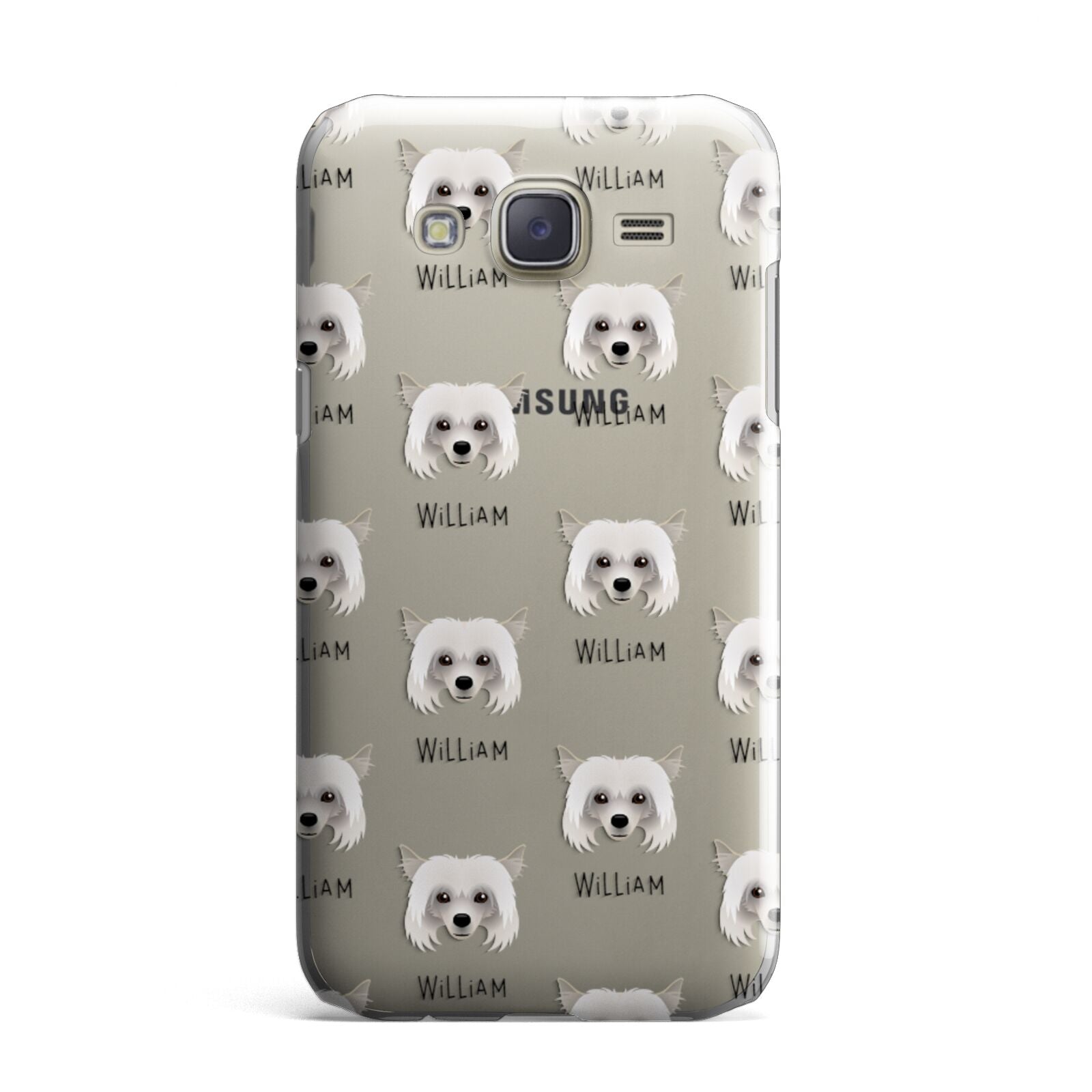 Powderpuff Chinese Crested Icon with Name Samsung Galaxy J7 Case
