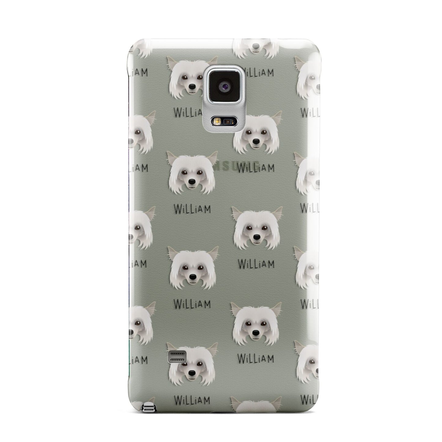Powderpuff Chinese Crested Icon with Name Samsung Galaxy Note 4 Case