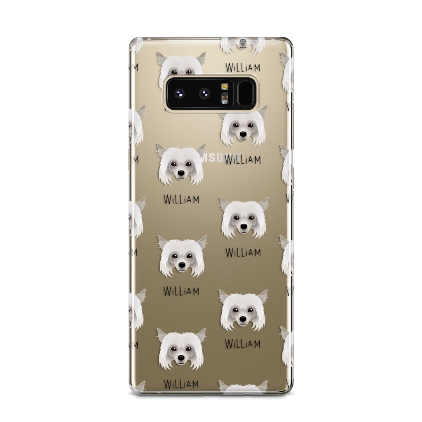 Powderpuff Chinese Crested Icon with Name Samsung Galaxy Note 8 Case