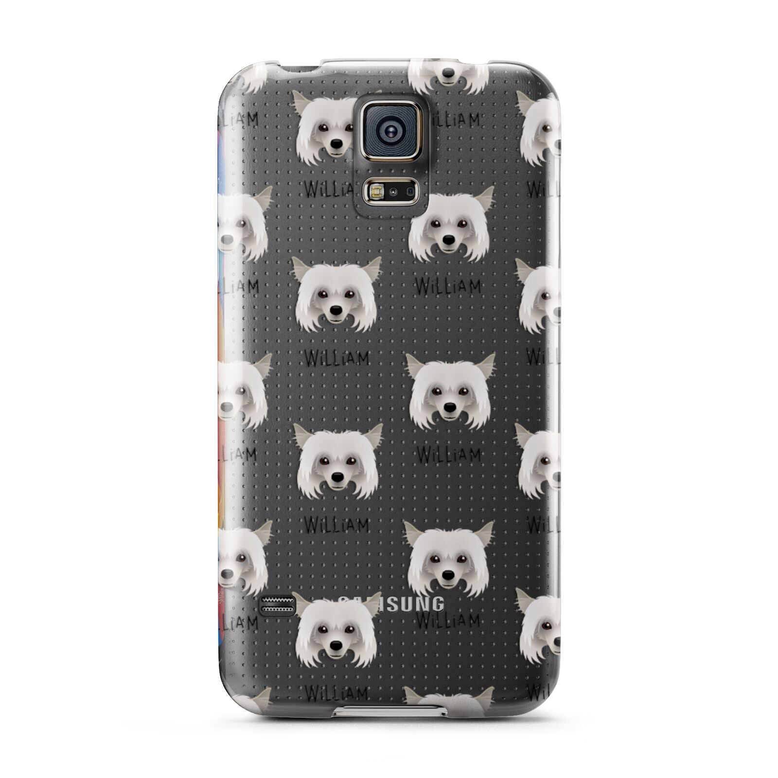 Powderpuff Chinese Crested Icon with Name Samsung Galaxy S5 Case