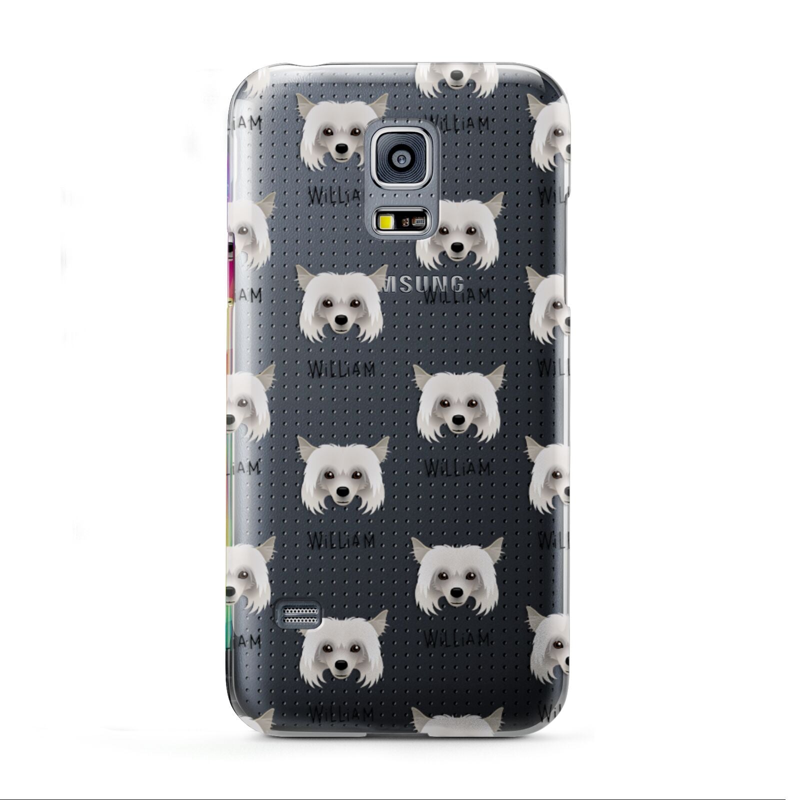 Powderpuff Chinese Crested Icon with Name Samsung Galaxy S5 Mini Case