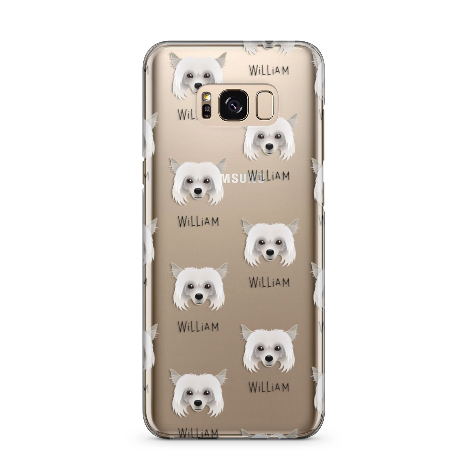 Powderpuff Chinese Crested Icon with Name Samsung Galaxy S8 Plus Case