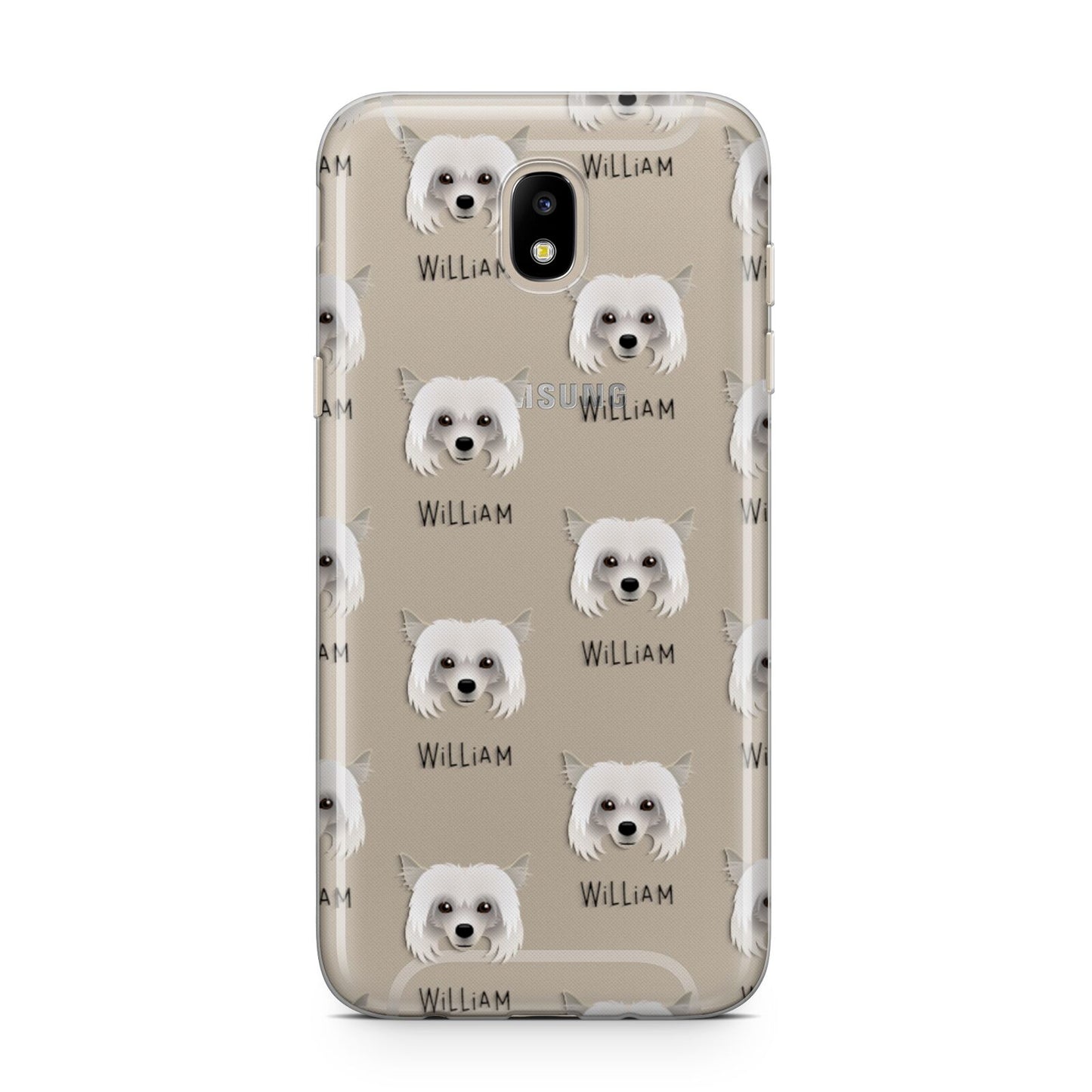Powderpuff Chinese Crested Icon with Name Samsung J5 2017 Case