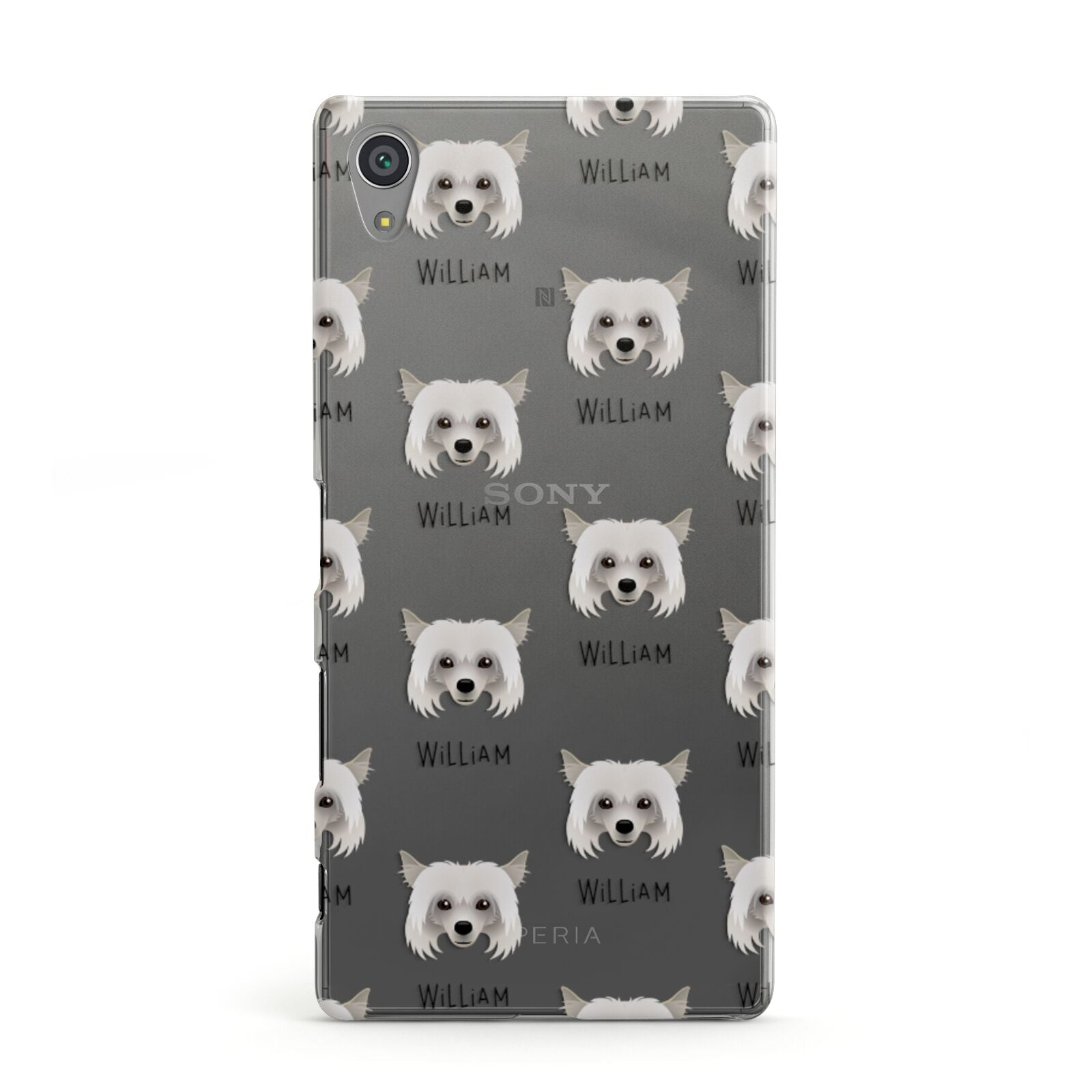 Powderpuff Chinese Crested Icon with Name Sony Xperia Case