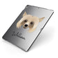 Powderpuff Chinese Crested Personalised Apple iPad Case on Grey iPad Side View