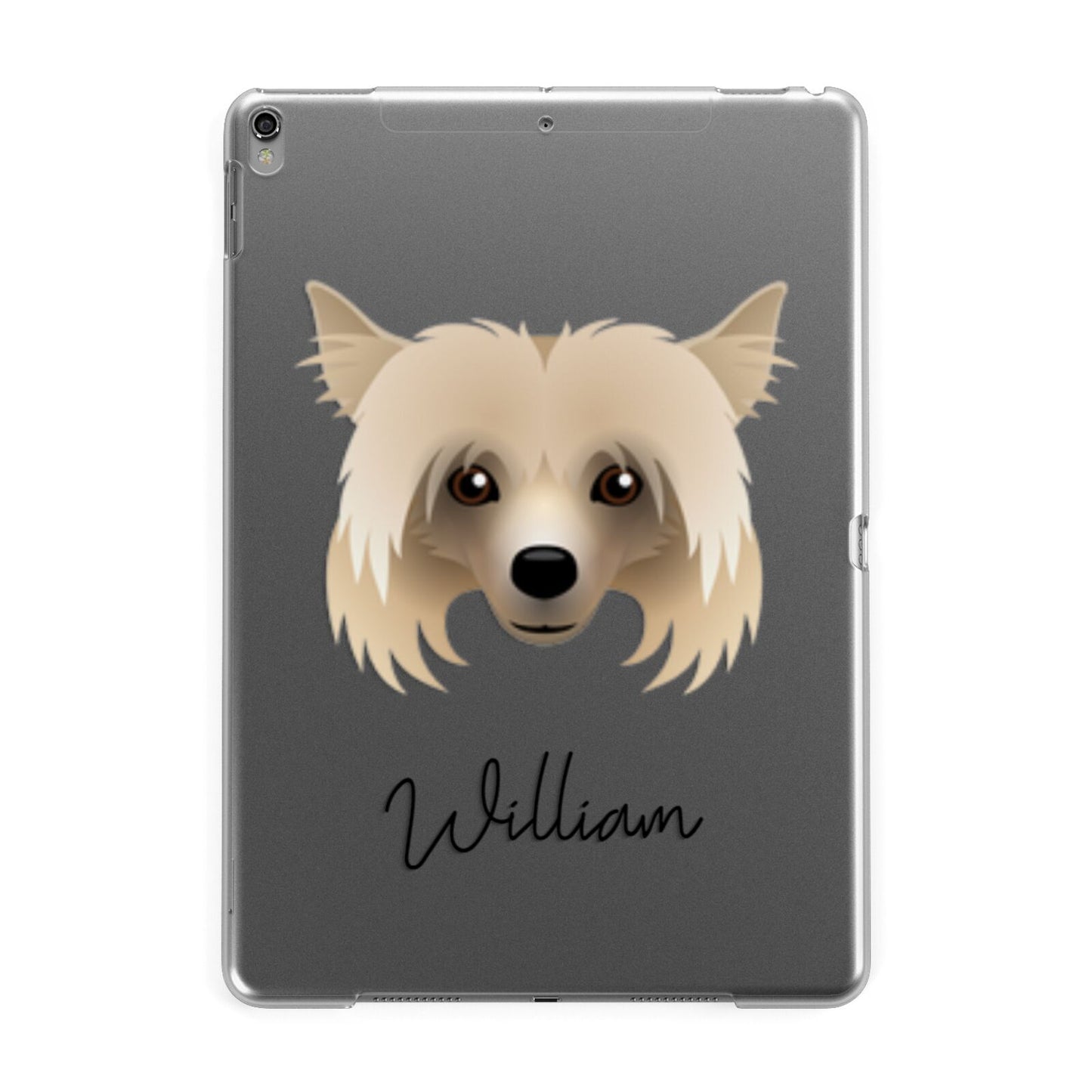 Powderpuff Chinese Crested Personalised Apple iPad Grey Case