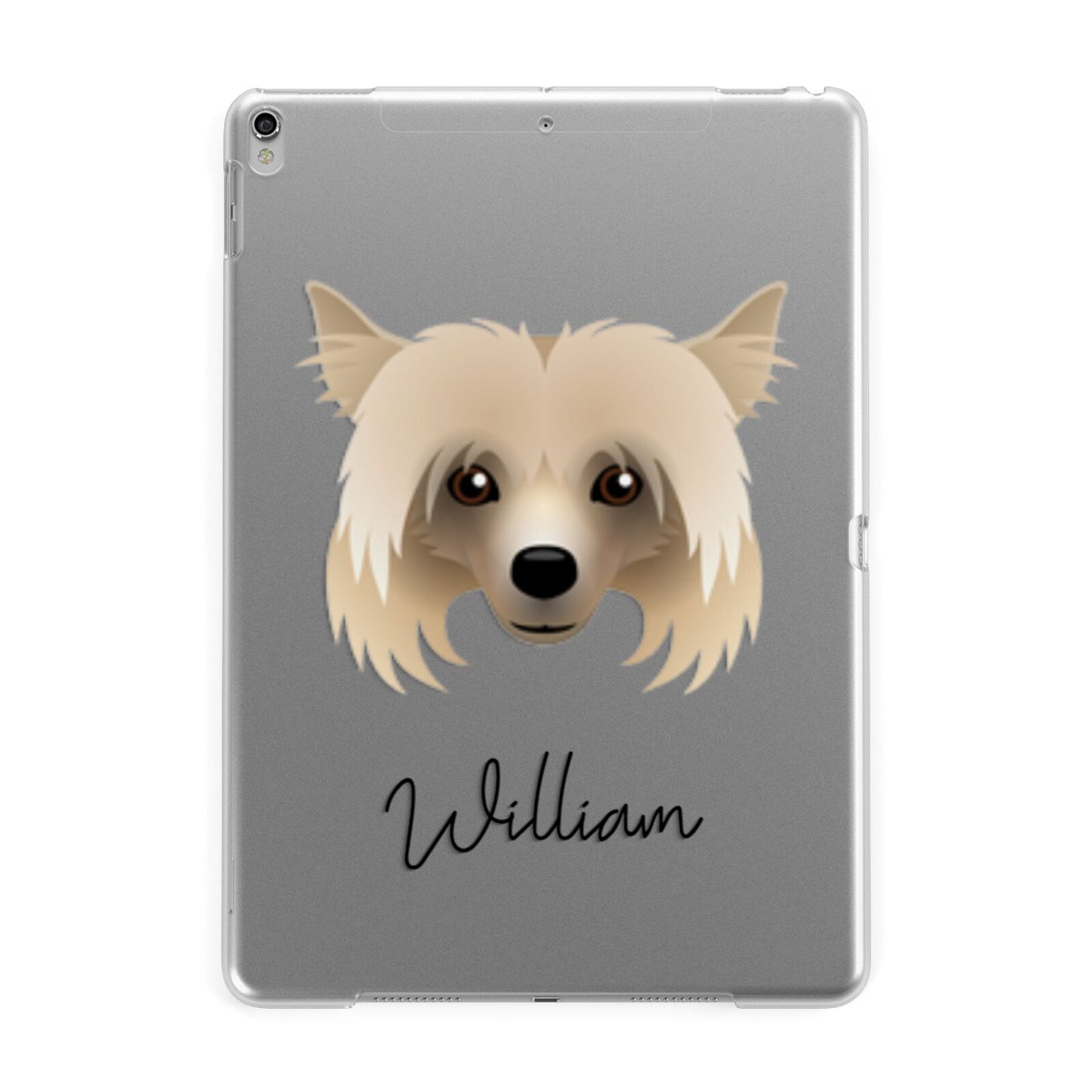 Powderpuff Chinese Crested Personalised Apple iPad Silver Case