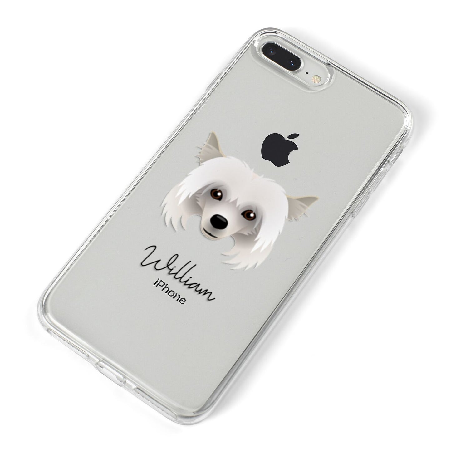 Powderpuff Chinese Crested Personalised iPhone 8 Plus Bumper Case on Silver iPhone Alternative Image