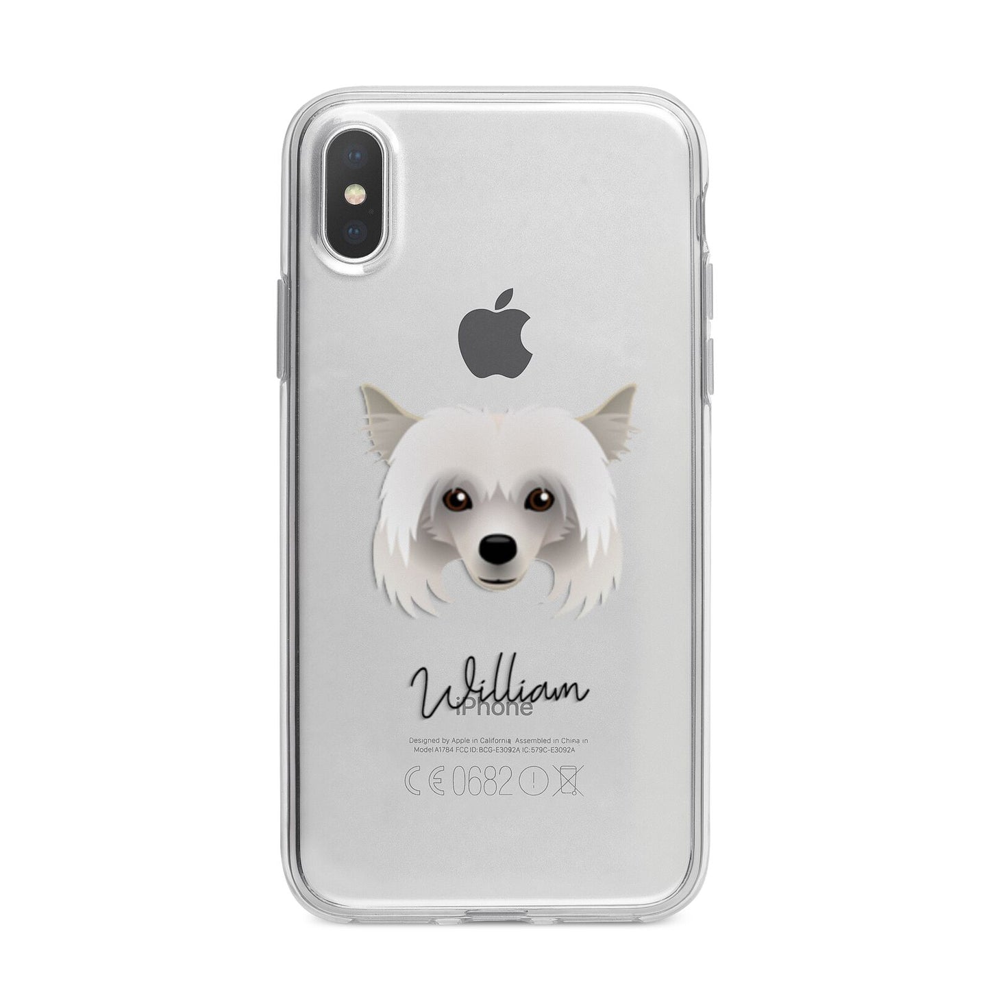 Powderpuff Chinese Crested Personalised iPhone X Bumper Case on Silver iPhone Alternative Image 1