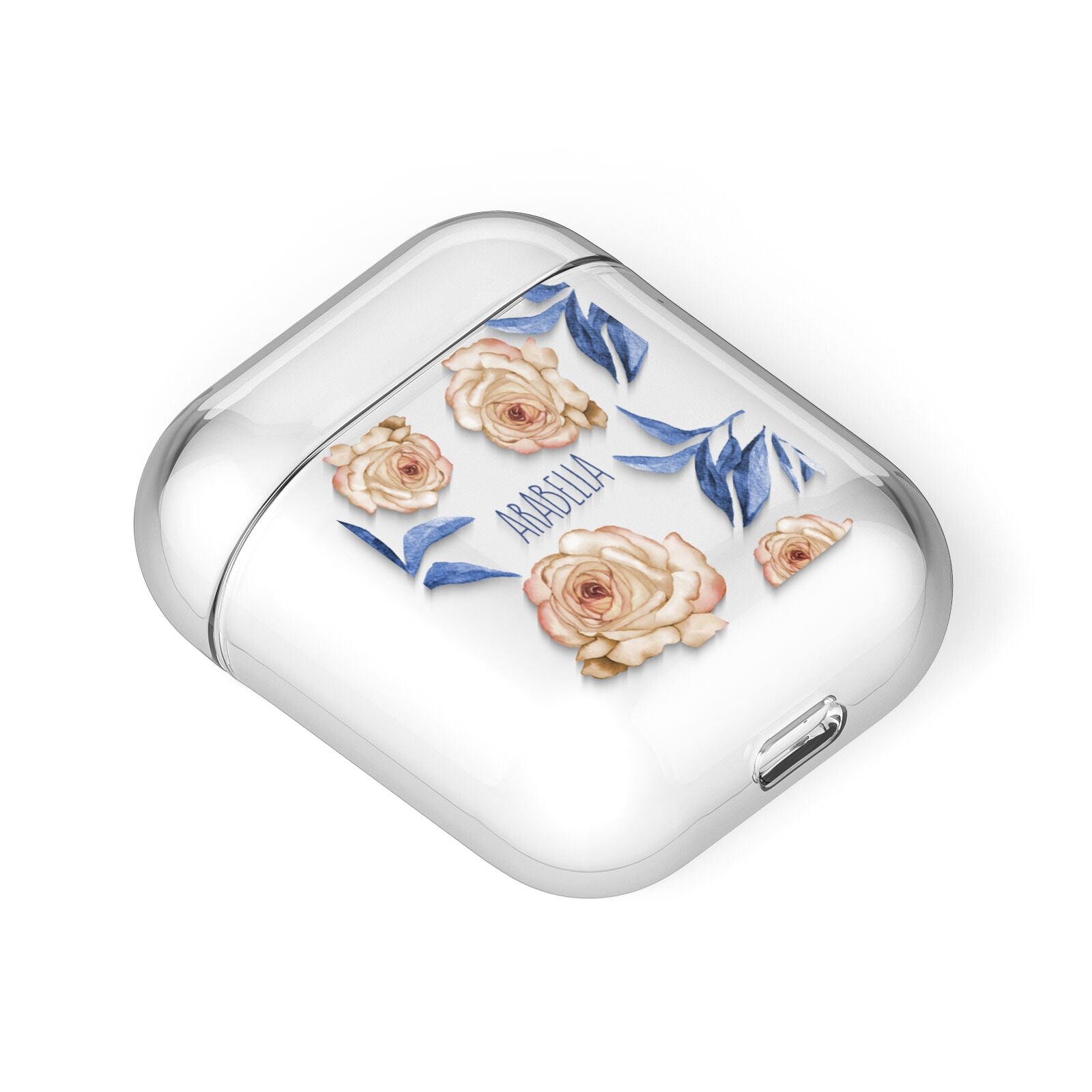 Pretty Floral Custom AirPods Case Laid Flat