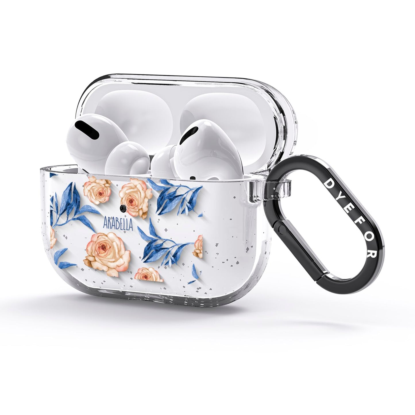 Pretty Floral Custom AirPods Glitter Case 3rd Gen Side Image