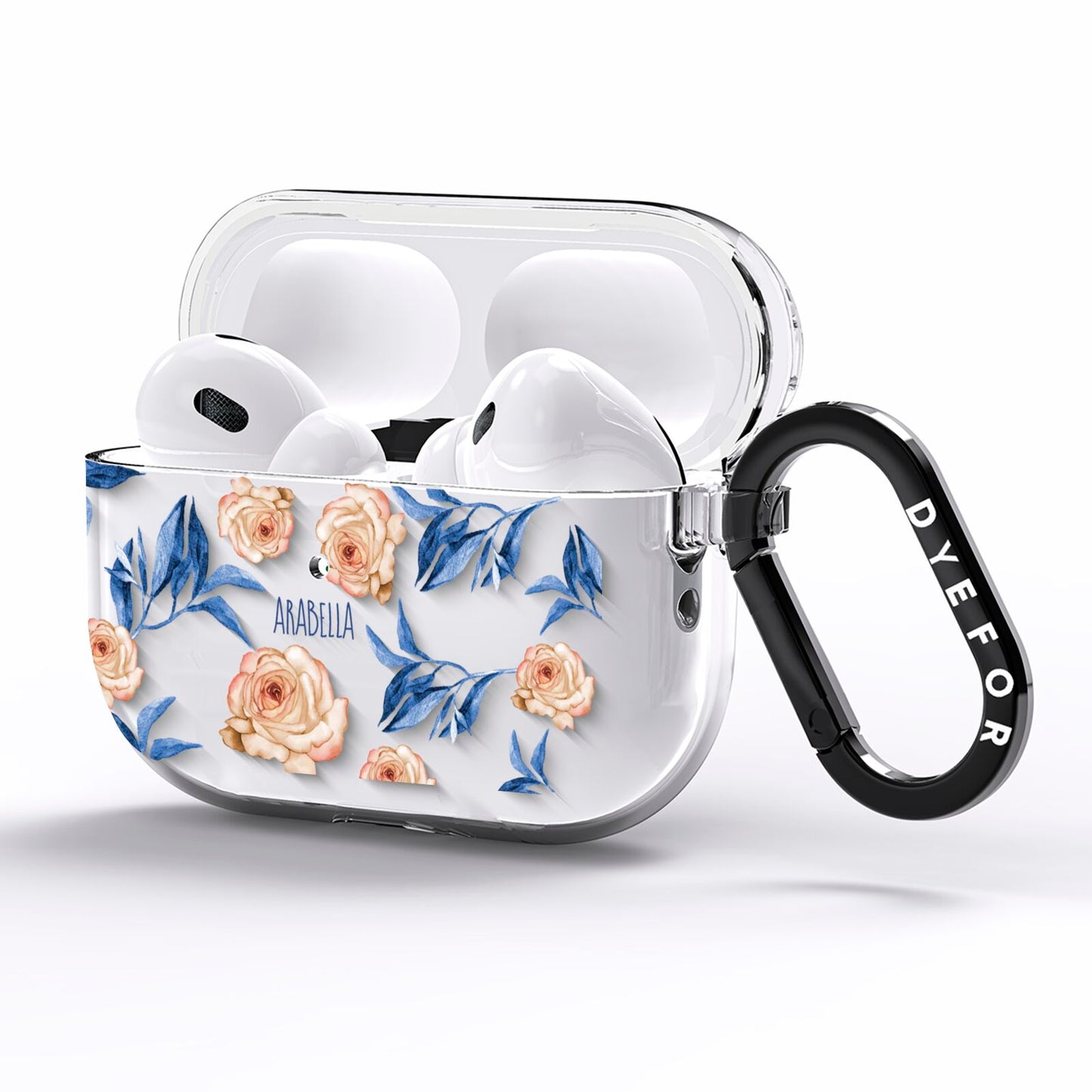 Pretty Floral Custom AirPods Pro Clear Case Side Image