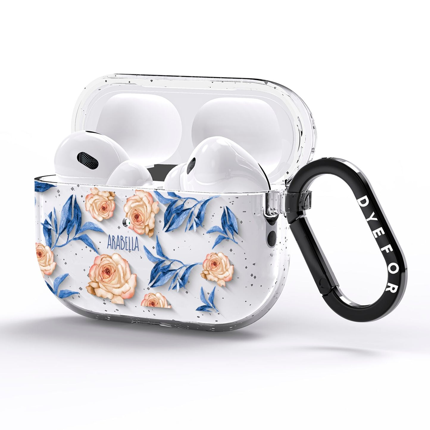 Pretty Floral Custom AirPods Pro Glitter Case Side Image