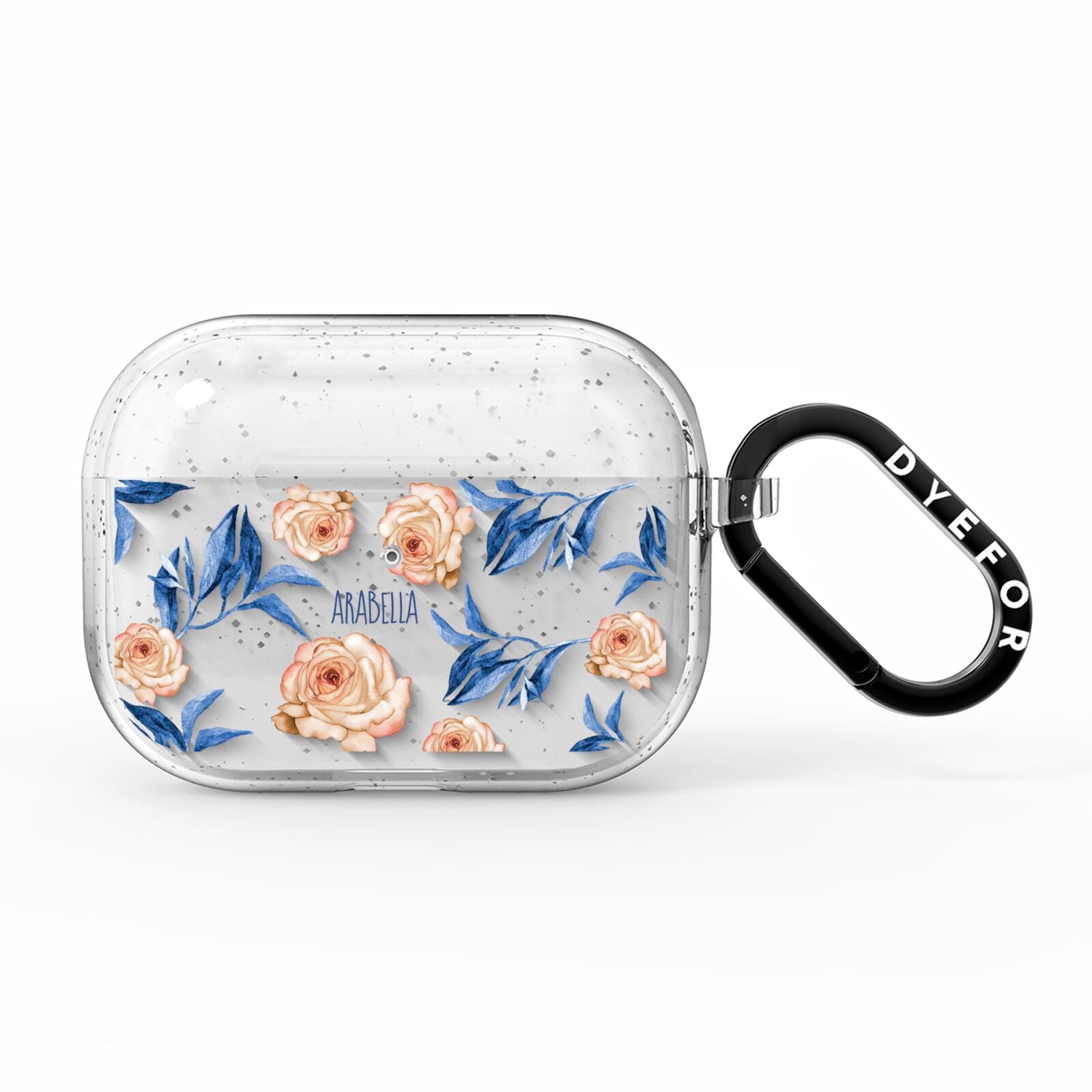 Pretty Floral Custom AirPods Pro Glitter Case