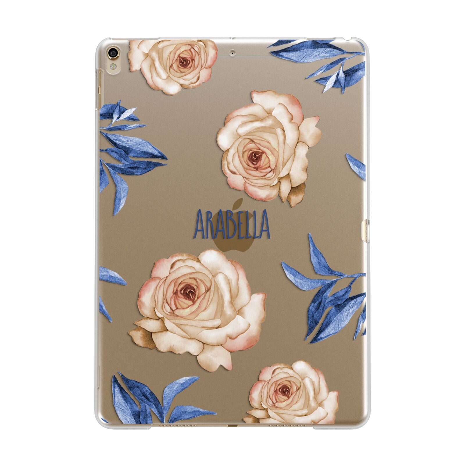 Pretty Floral Custom Apple iPad Gold Case