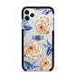 Pretty Floral Custom Apple iPhone 11 Pro Max in Silver with Black Impact Case