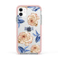 Pretty Floral Custom Apple iPhone 11 in White with Pink Impact Case