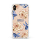 Pretty Floral Custom Apple iPhone Xs Max Impact Case White Edge on Gold Phone
