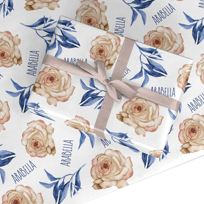 Pretty Floral Custom Custom Wrapping Paper