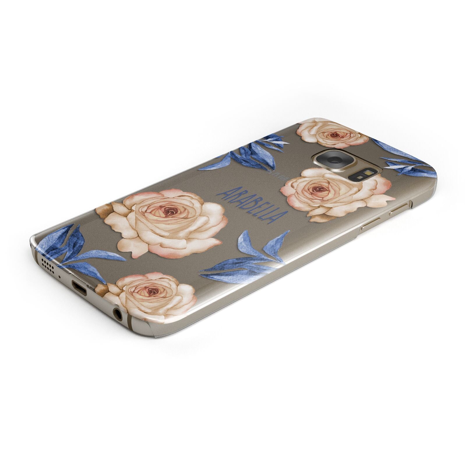 Pretty Floral Custom Protective Samsung Galaxy Case Angled Image