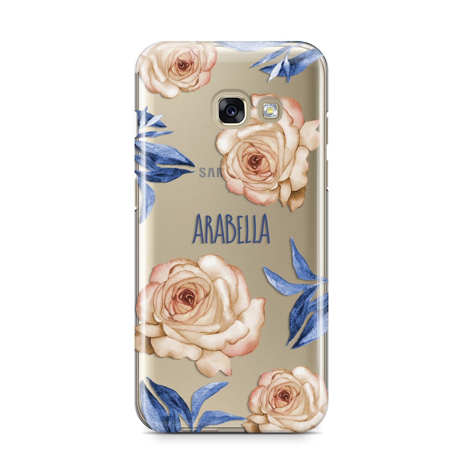 Pretty Floral Custom Samsung Galaxy A3 2017 Case on gold phone