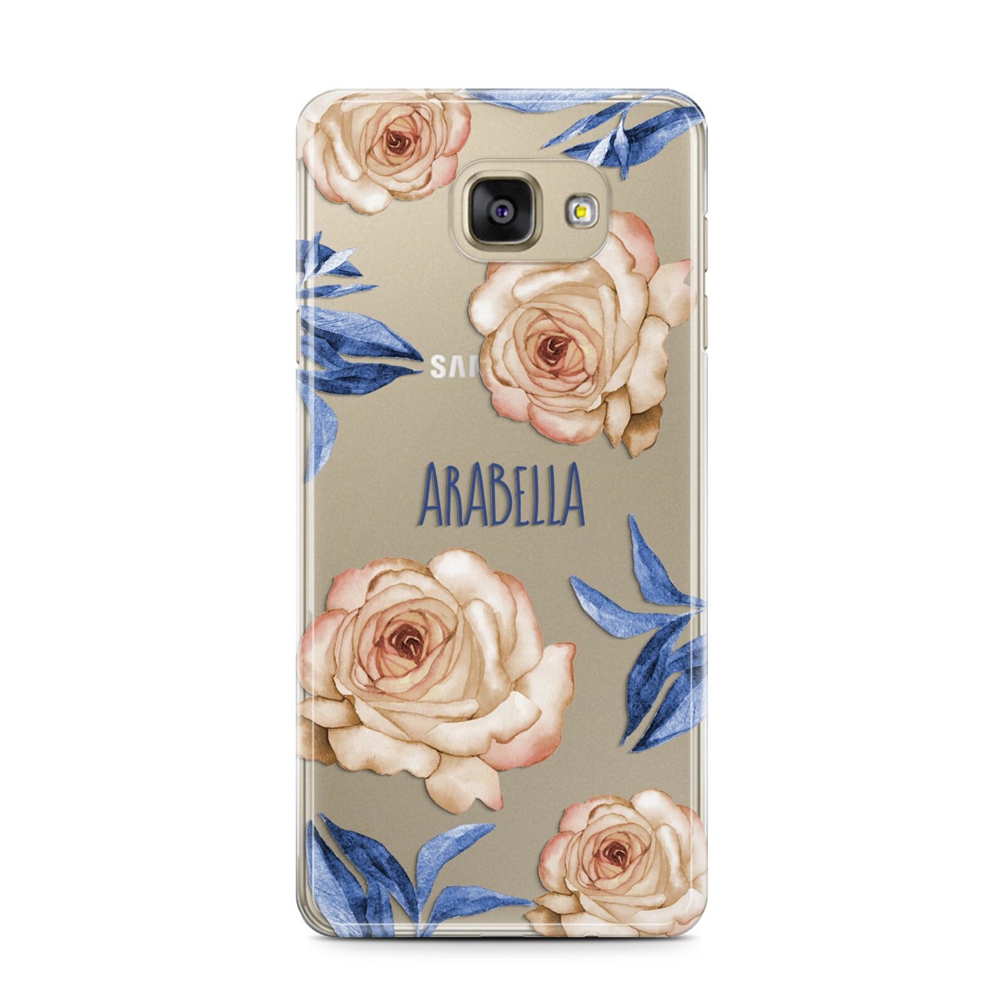 Pretty Floral Custom Samsung Galaxy A7 2016 Case on gold phone