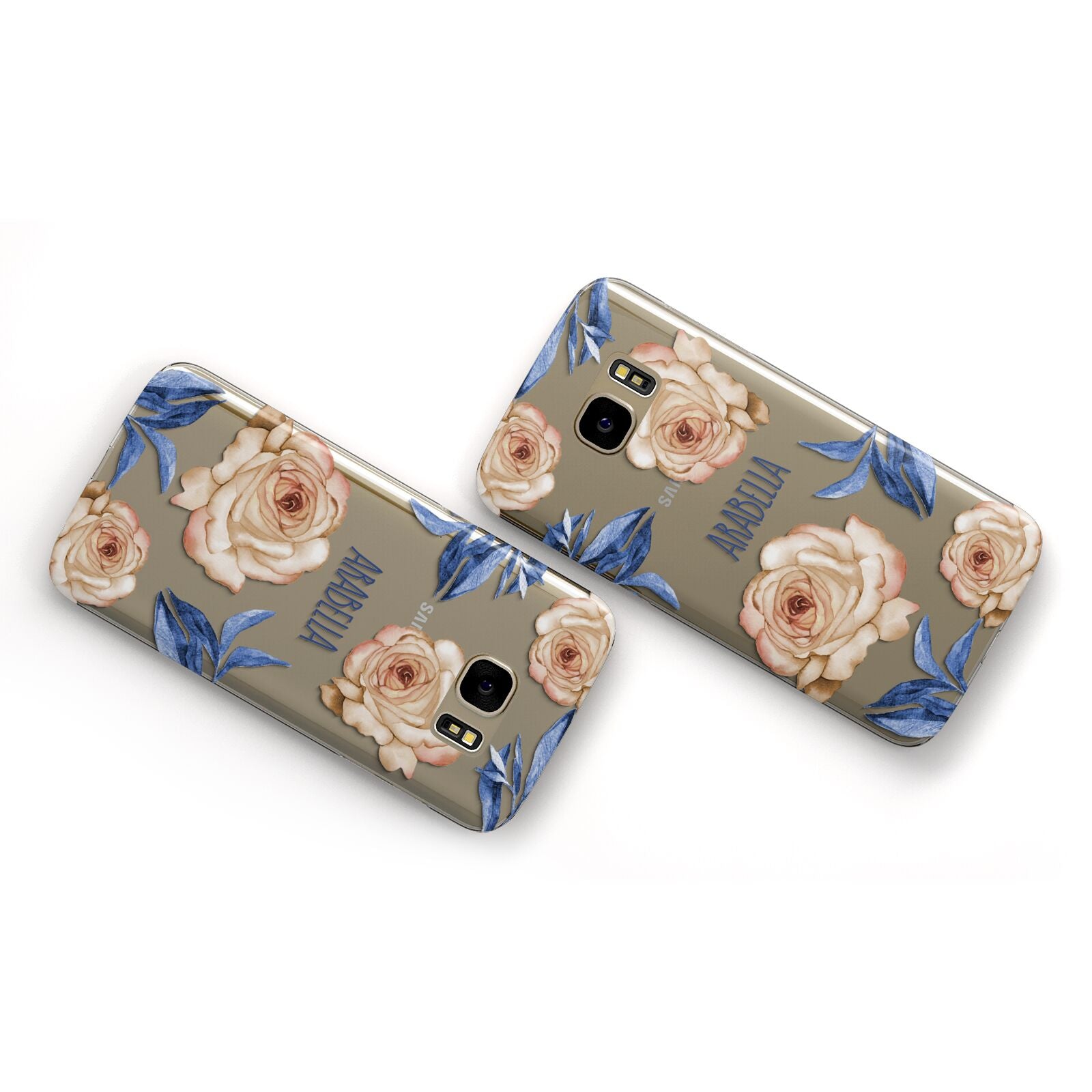 Pretty Floral Custom Samsung Galaxy Case Flat Overview