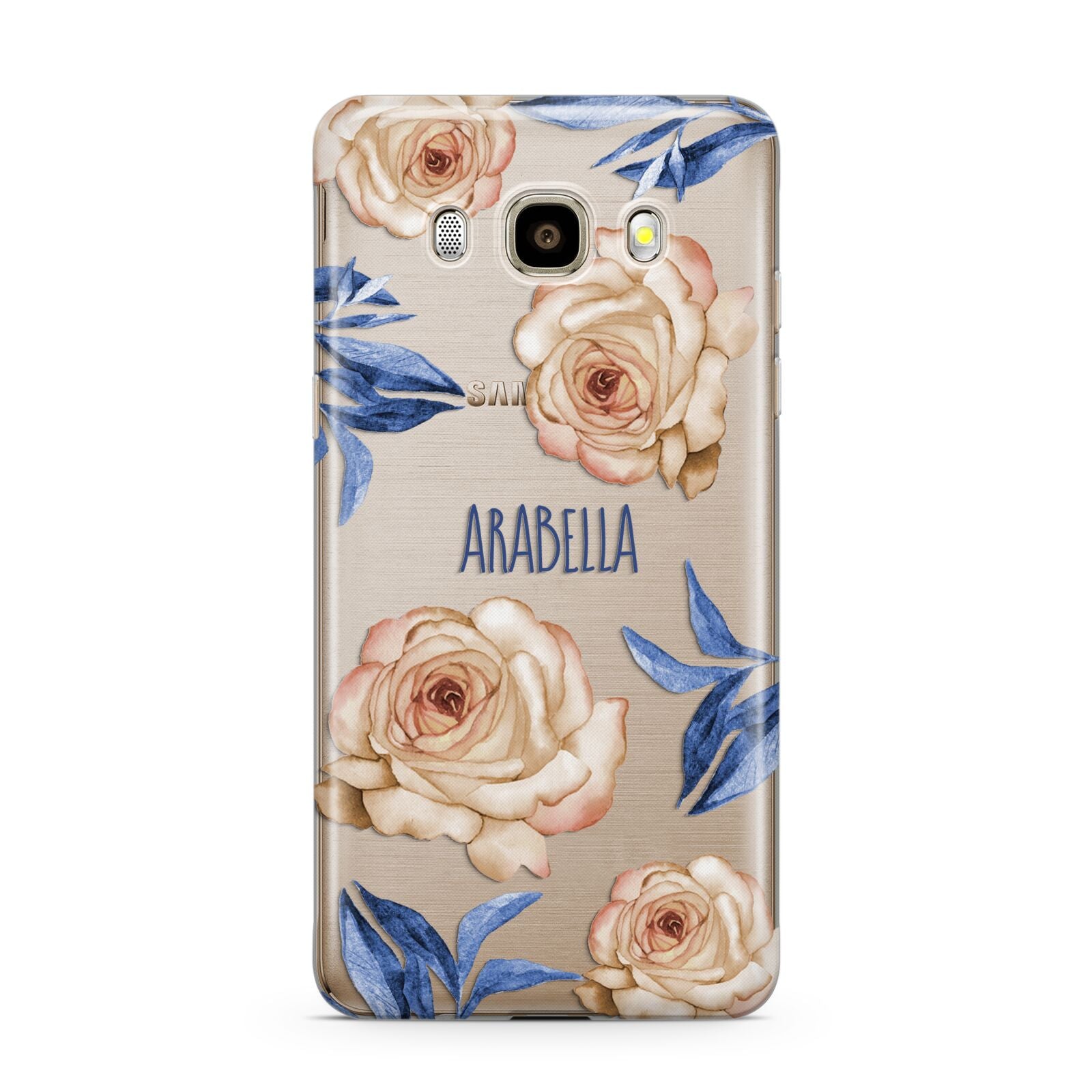 Pretty Floral Custom Samsung Galaxy J7 2016 Case on gold phone