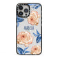 Pretty Floral Custom iPhone 13 Pro Max Black Impact Case on Silver phone