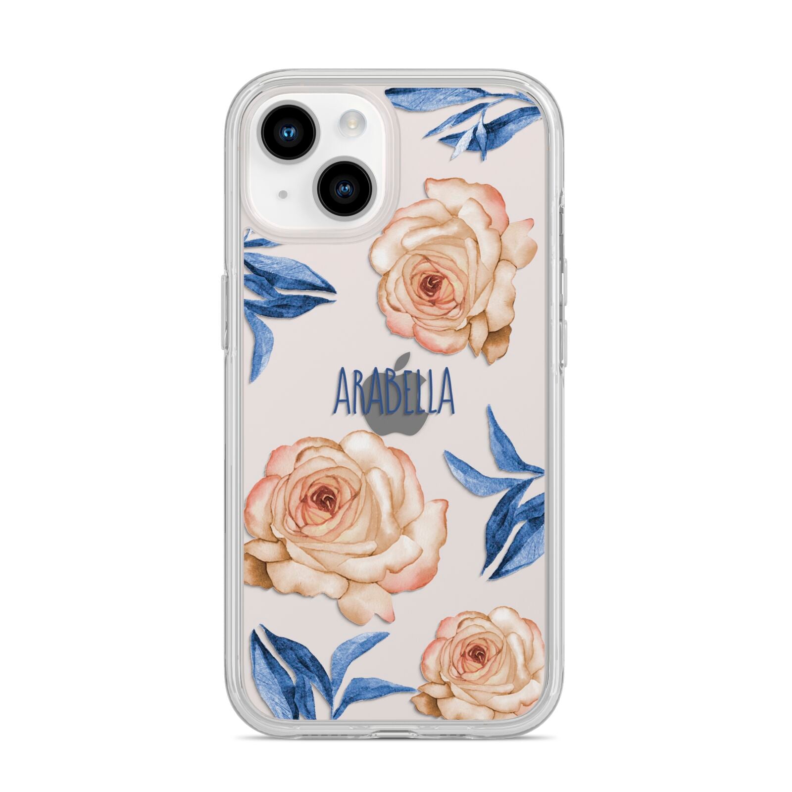 Pretty Floral Custom iPhone 14 Clear Tough Case Starlight