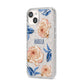 Pretty Floral Custom iPhone 14 Glitter Tough Case Starlight Angled Image