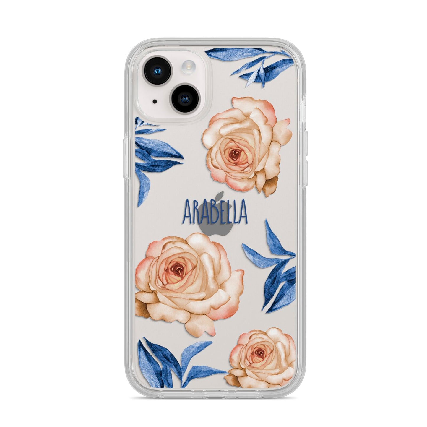 Pretty Floral Custom iPhone 14 Plus Clear Tough Case Starlight