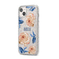 Pretty Floral Custom iPhone 14 Plus Glitter Tough Case Starlight Angled Image