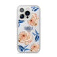 Pretty Floral Custom iPhone 14 Pro Clear Tough Case Silver